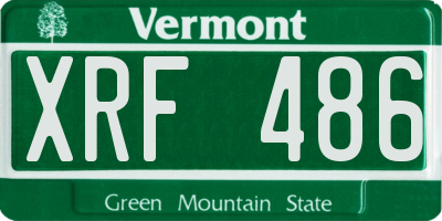 VT license plate XRF486