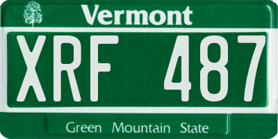 VT license plate XRF487