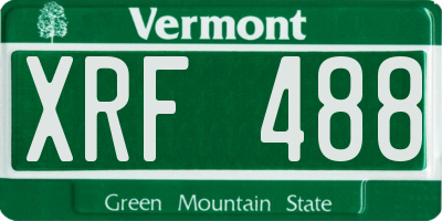 VT license plate XRF488