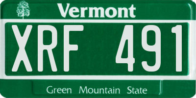 VT license plate XRF491