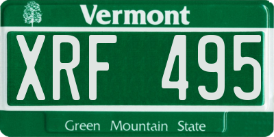 VT license plate XRF495