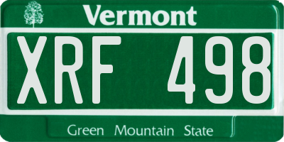 VT license plate XRF498