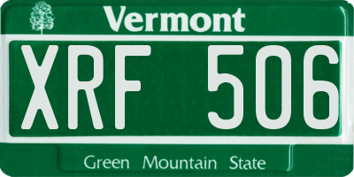 VT license plate XRF506