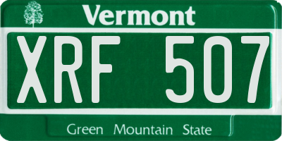 VT license plate XRF507