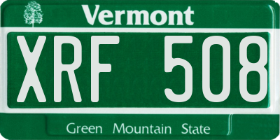 VT license plate XRF508