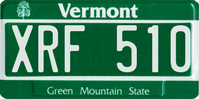 VT license plate XRF510