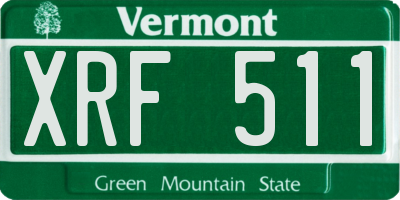 VT license plate XRF511