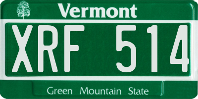 VT license plate XRF514