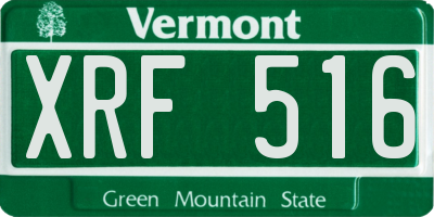 VT license plate XRF516