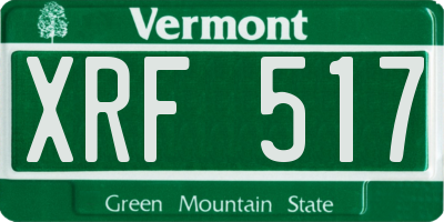 VT license plate XRF517