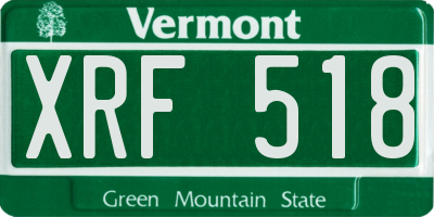 VT license plate XRF518