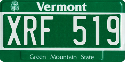 VT license plate XRF519