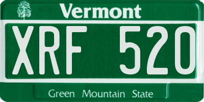 VT license plate XRF520