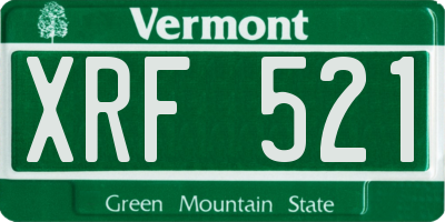 VT license plate XRF521