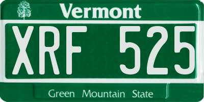 VT license plate XRF525