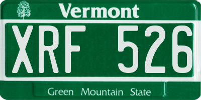VT license plate XRF526