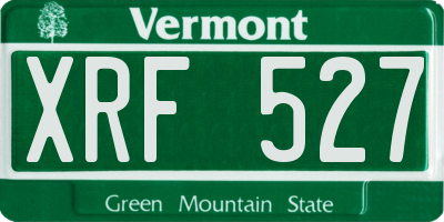 VT license plate XRF527