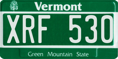 VT license plate XRF530