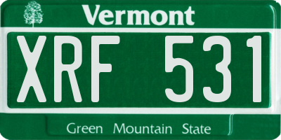 VT license plate XRF531