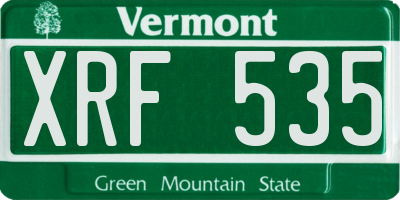 VT license plate XRF535