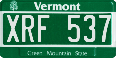VT license plate XRF537