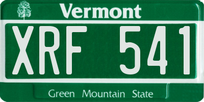 VT license plate XRF541