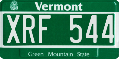 VT license plate XRF544