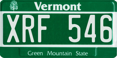 VT license plate XRF546