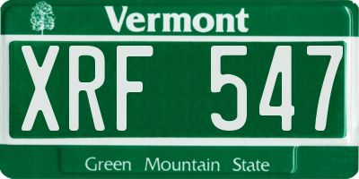 VT license plate XRF547