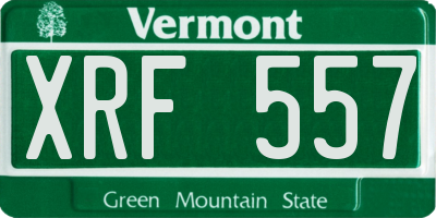 VT license plate XRF557