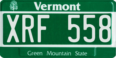 VT license plate XRF558