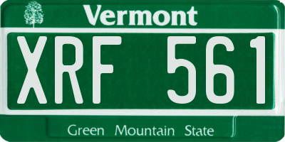 VT license plate XRF561