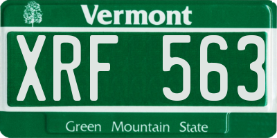 VT license plate XRF563