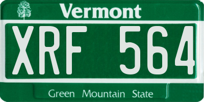 VT license plate XRF564