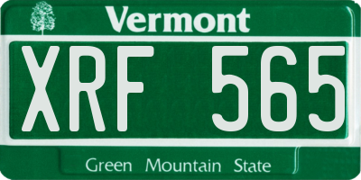 VT license plate XRF565