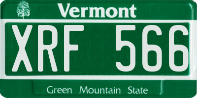 VT license plate XRF566
