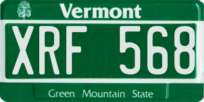 VT license plate XRF568