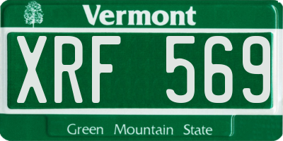 VT license plate XRF569