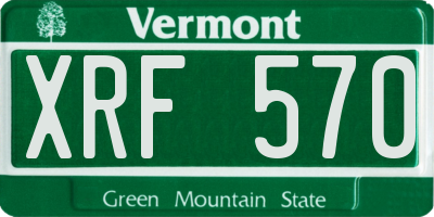 VT license plate XRF570