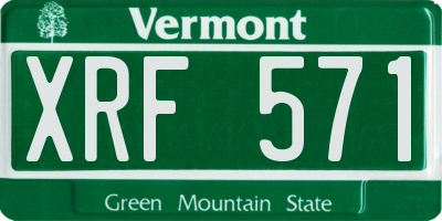 VT license plate XRF571