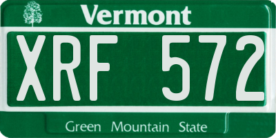 VT license plate XRF572