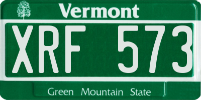 VT license plate XRF573