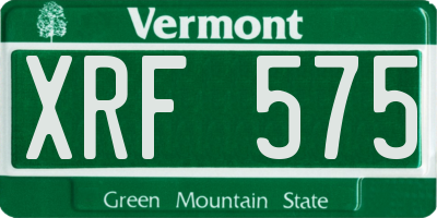 VT license plate XRF575