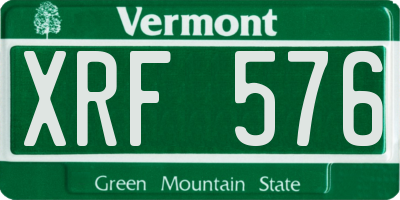 VT license plate XRF576