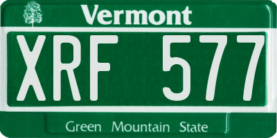 VT license plate XRF577