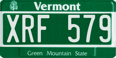 VT license plate XRF579