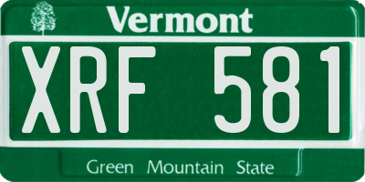 VT license plate XRF581