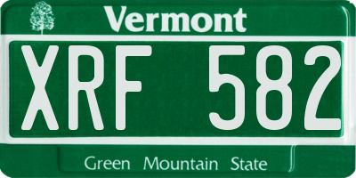 VT license plate XRF582