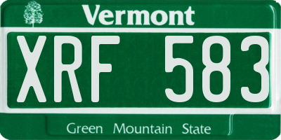 VT license plate XRF583