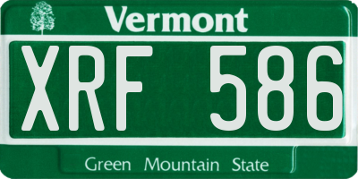 VT license plate XRF586